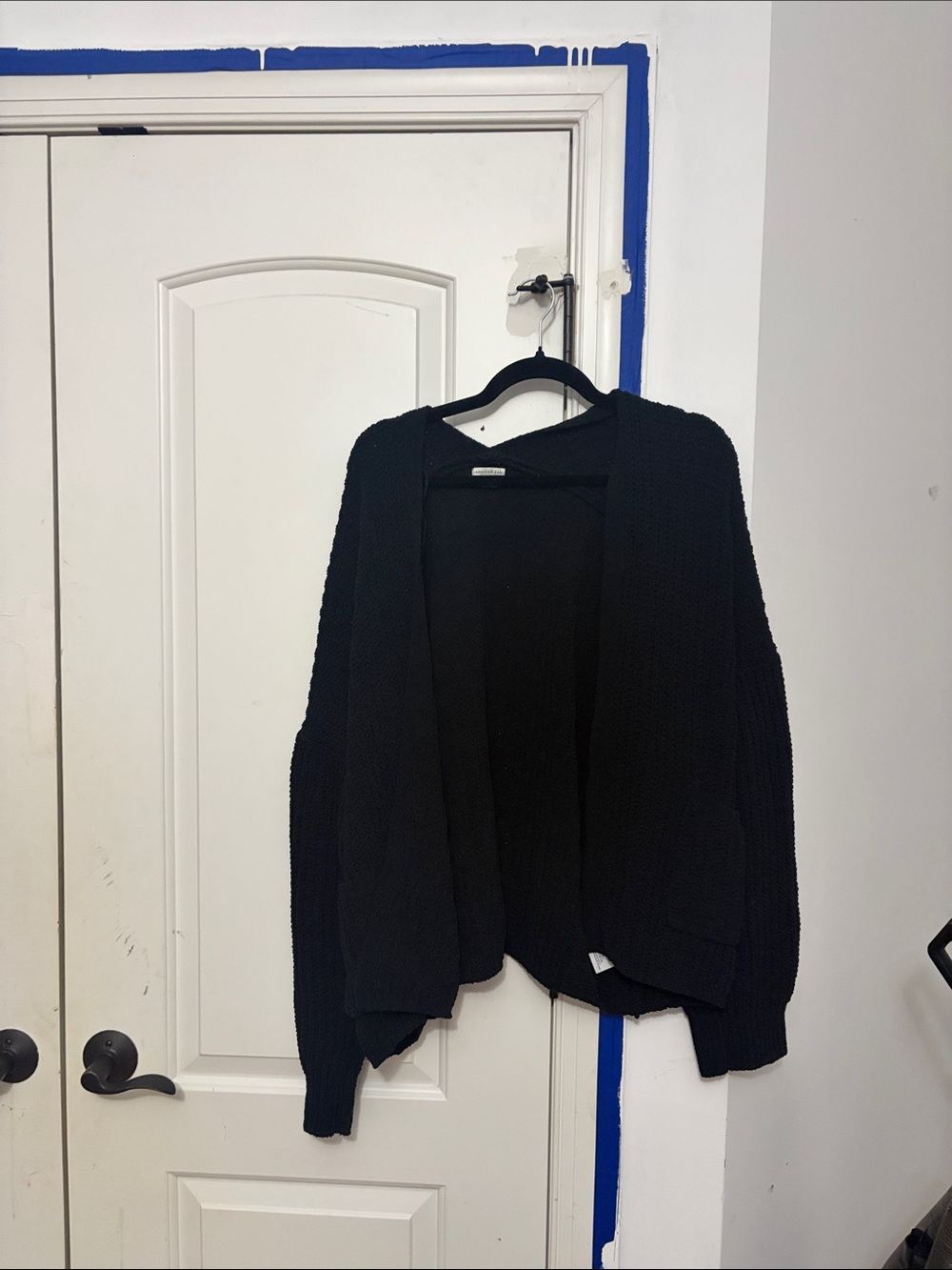 American Eagle Outfitters Black Open-Front Knit Cardigan